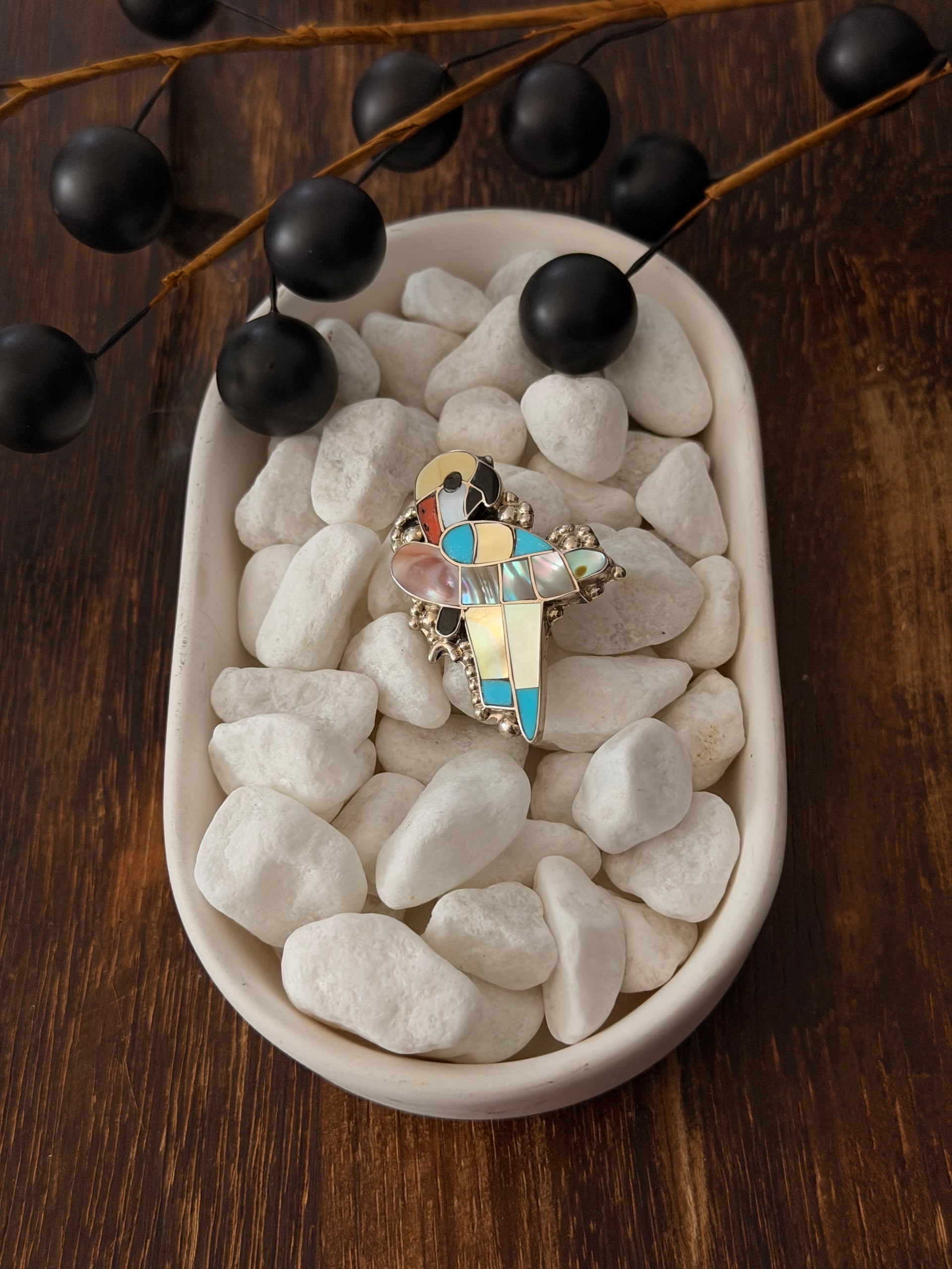 Zuni Made Multi Stone & Sterling Silver Pin/Pendant
