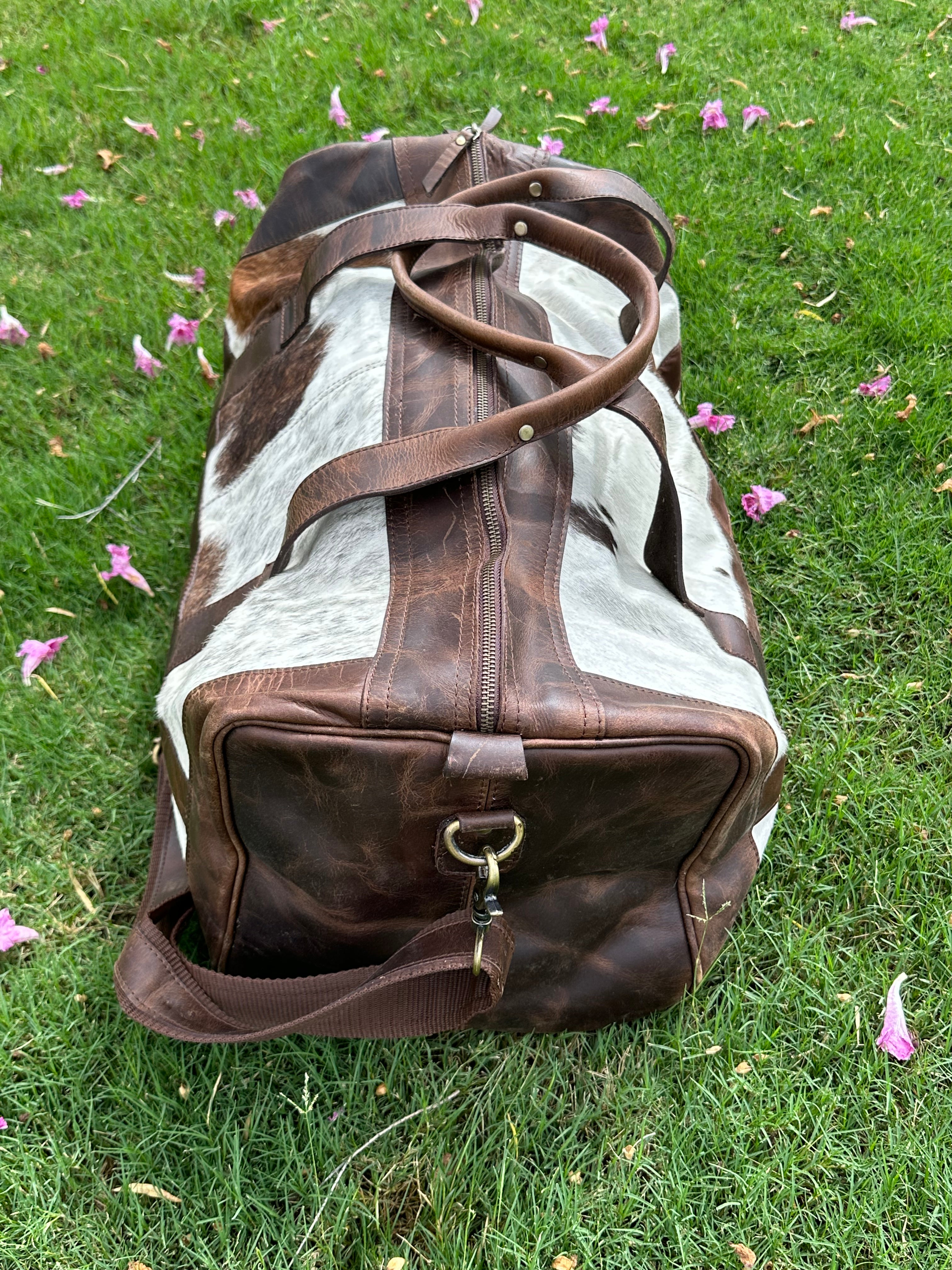 Genuine Leather Cowhide Duffle Bag