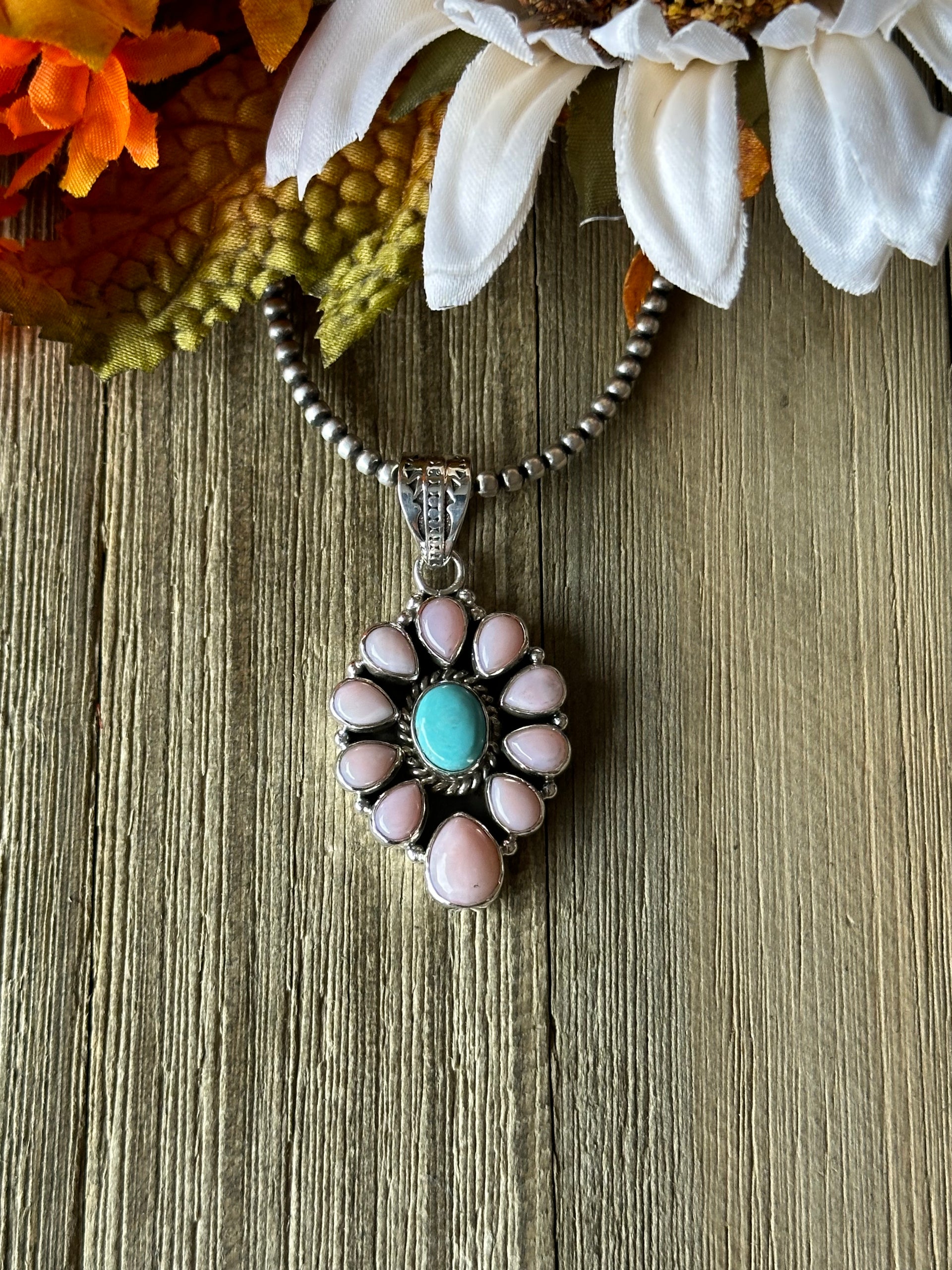 Southwest Handmade Multi Stone & Sterling Silver Pendant