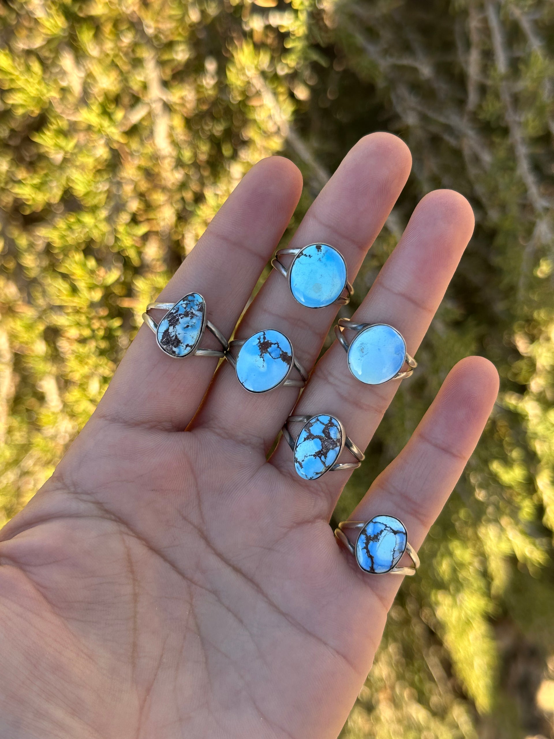 Navajo Made Golden Hills Turquoise & Sterling Silver Ring