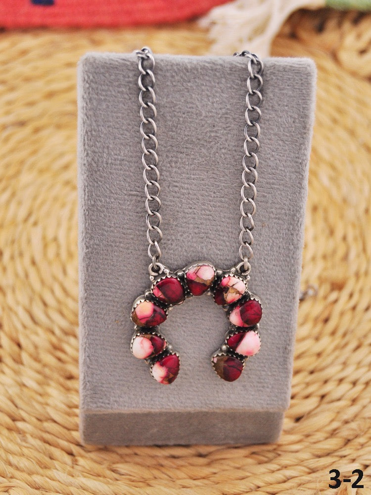 Southwest Made Rose Dahlia & Sterling Silver Necklace