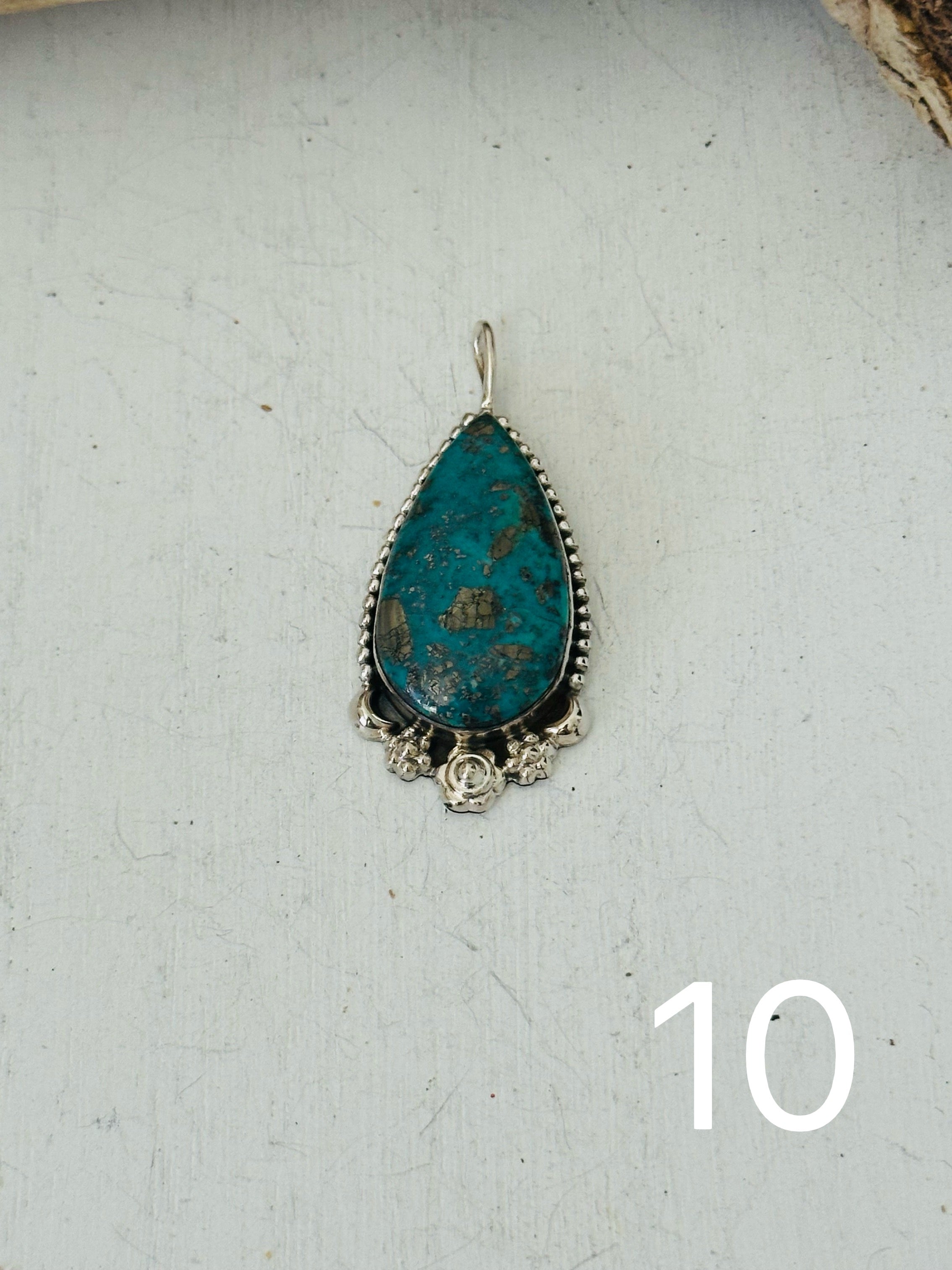 Southwest Handmade Kingman Turquoise & Sterling Silver Pendant