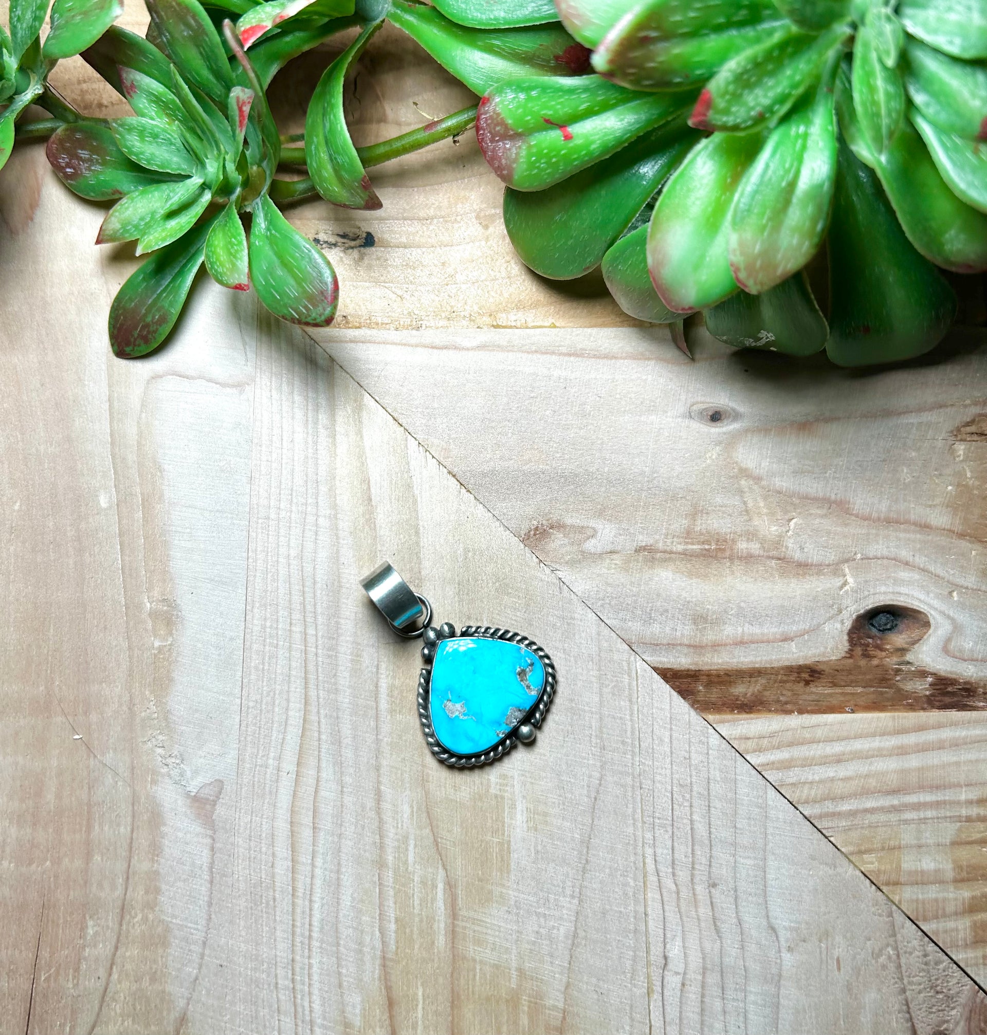 Zachariah David Blue Bird Turquoise & Sterling Silver Pendant
