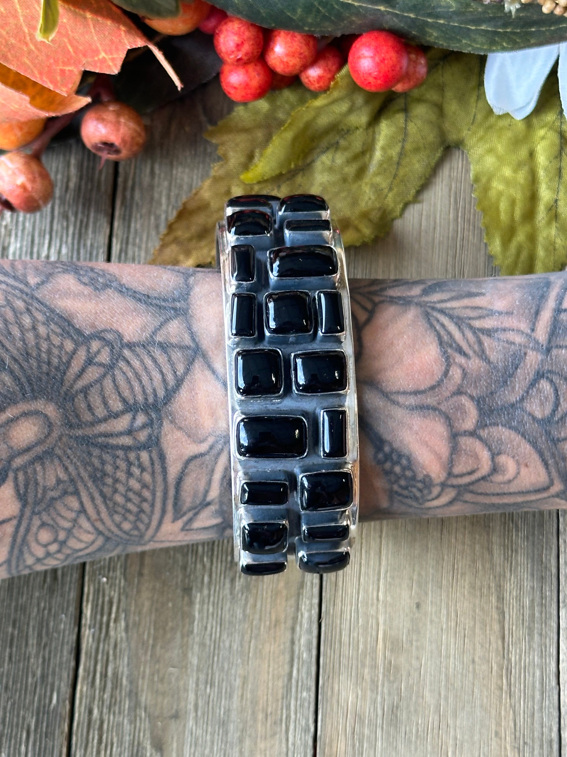 Southwest Made Onyx & Sterling Silver Cuff Bracelet