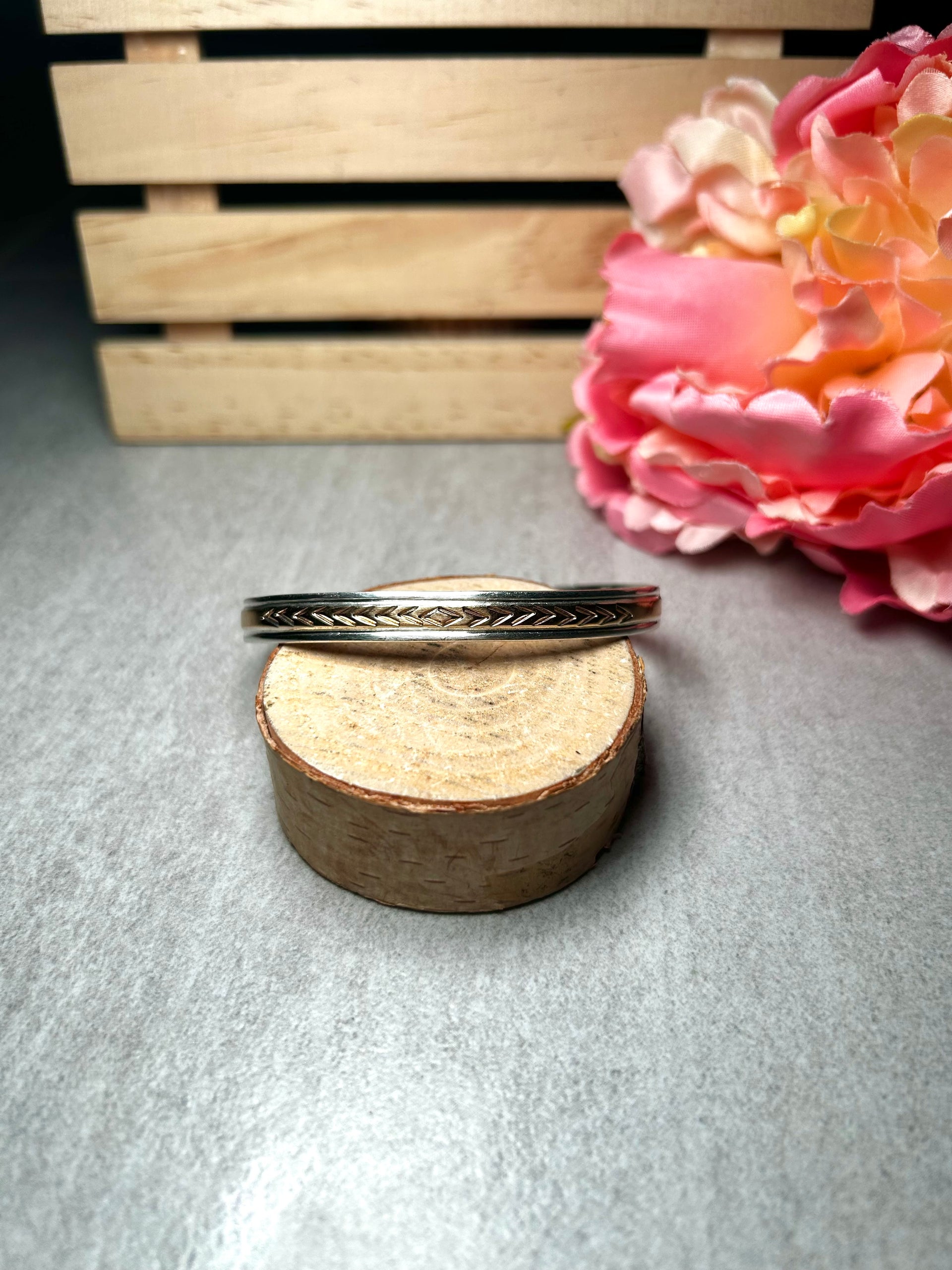 Navajo Made 14k Gold & Sterling Silver Cuff Bracelet