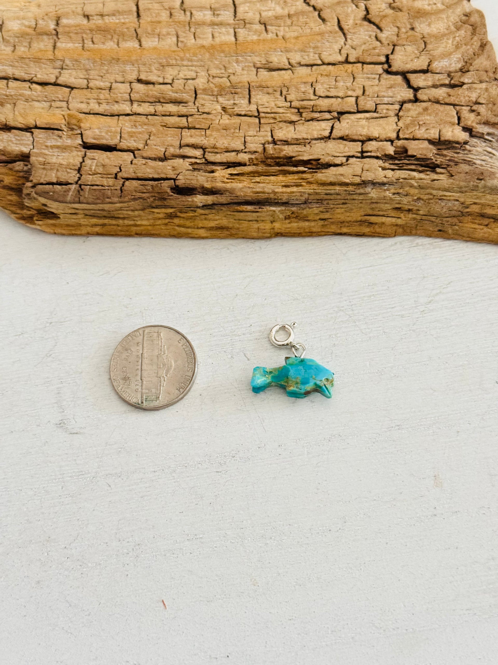 Navajo Made Mohave Turquoise & Sterling Silver Bird Charms