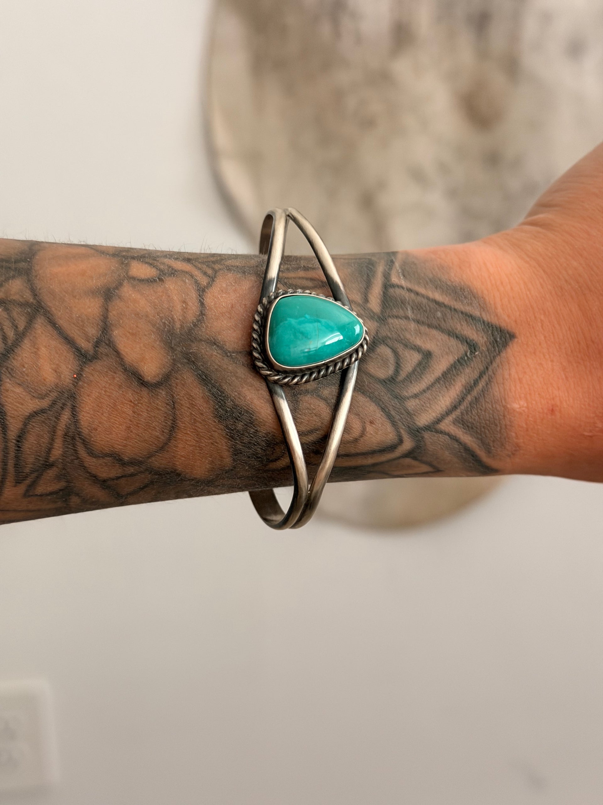 Dave Skeets Turquoise & Sterling Silver Cuff Bracelet