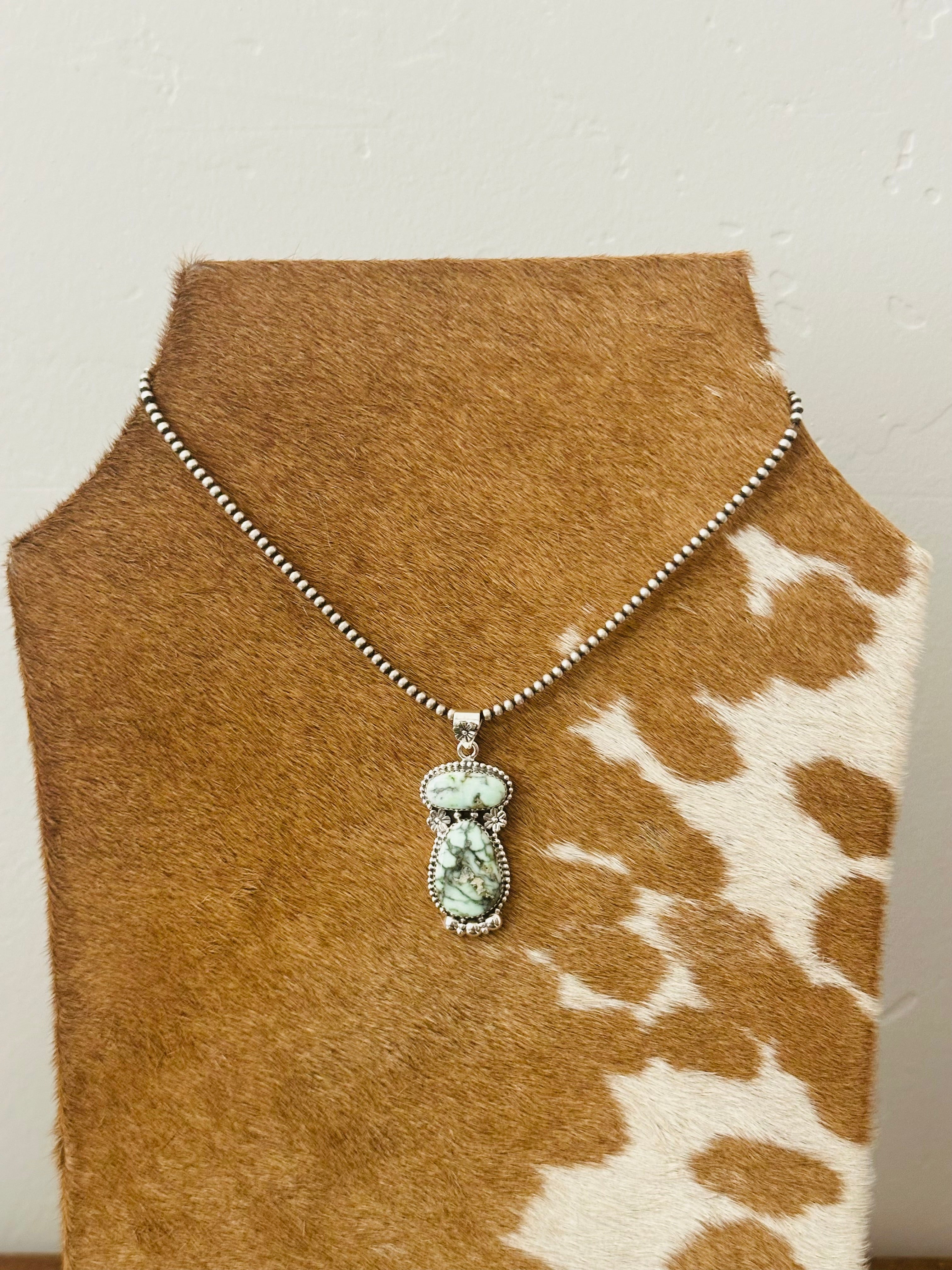 Southwest Palomino Variscite & Sterling Silver Pendant