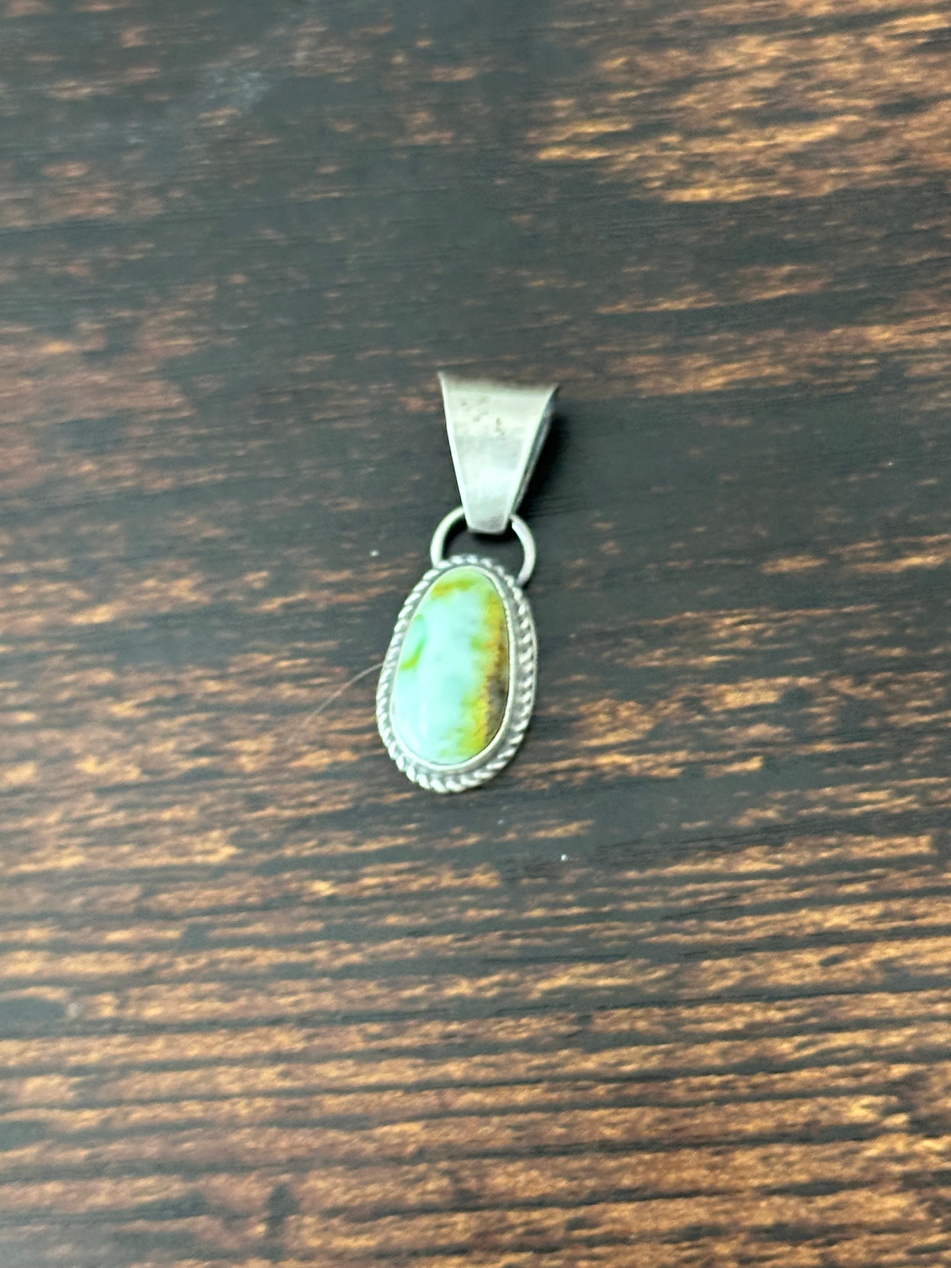 Navajo Palomino Variscite & Sterling Silver Pendant