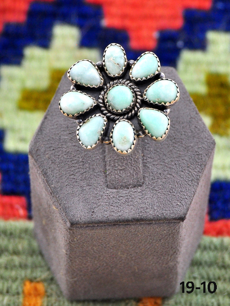 Southwest Made Paloma Turquoise & Sterling Silver Adjustable Ring
