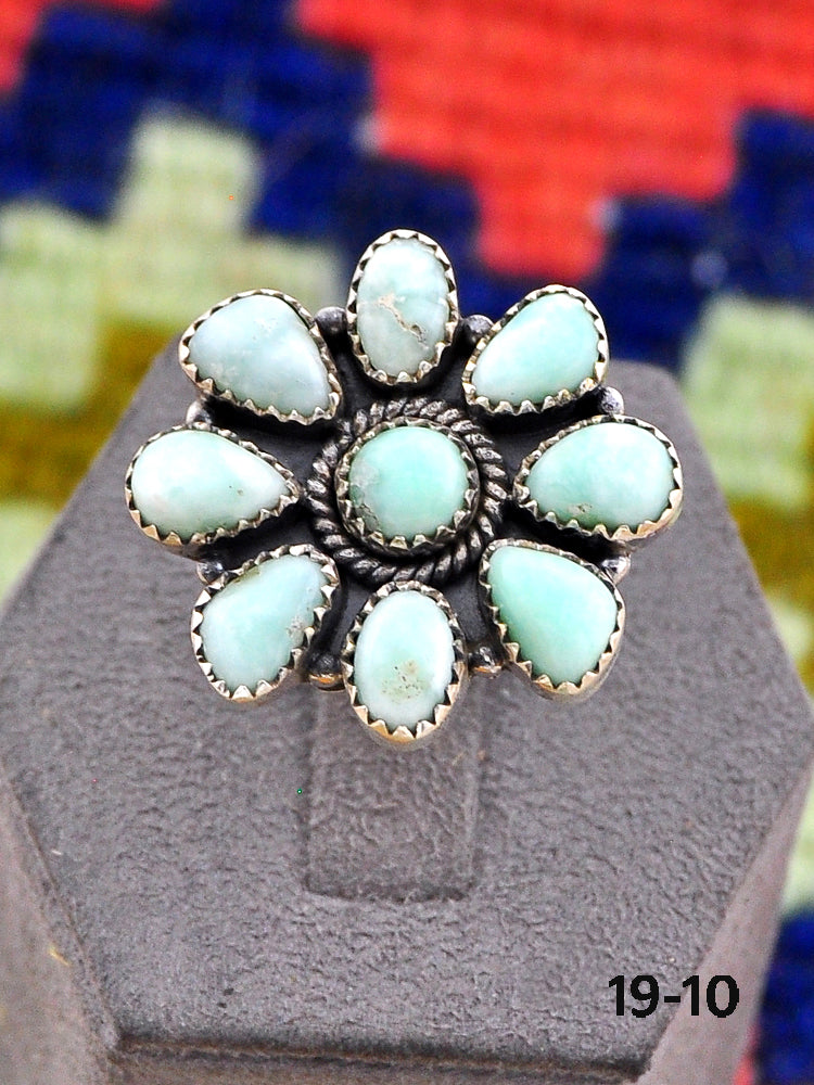 Southwest Made Paloma Turquoise & Sterling Silver Adjustable Ring