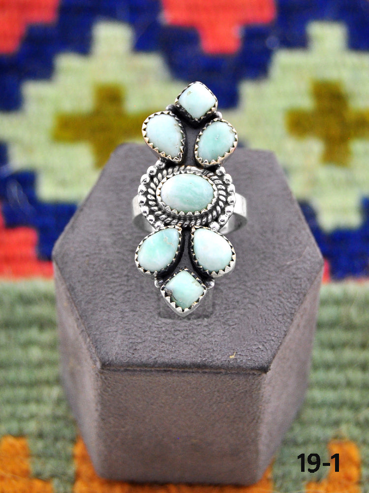 Southwest Made Paloma Turquoise & Sterling Silver Adjustable Ring