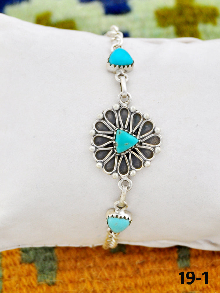 Southwest Made Campitos Turquoise & Sterling Silver Bracelet