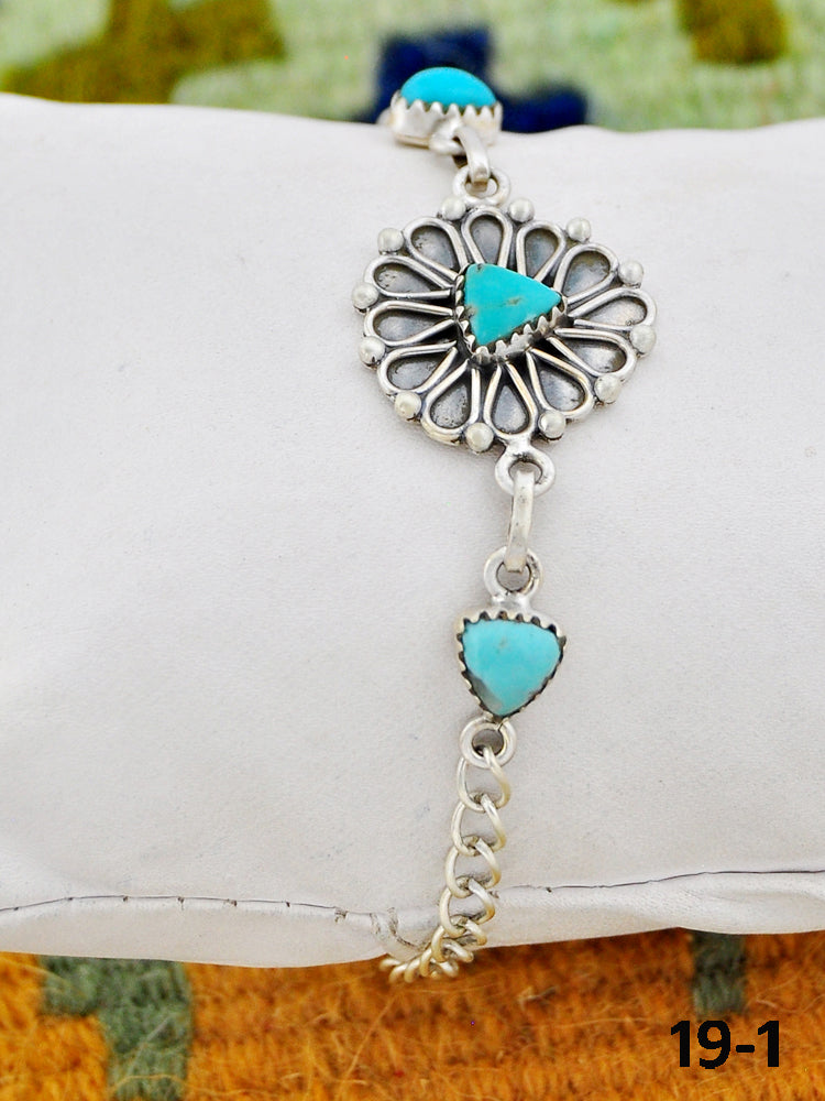 Southwest Made Campitos Turquoise & Sterling Silver Bracelet
