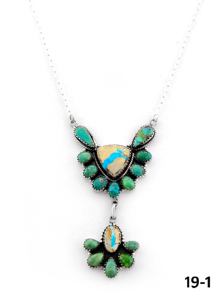 Southwest Handmade Mix Turquoise & Sterling Silver Necklace