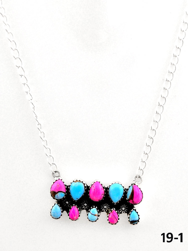 Southwest Made Cotton Candy Mohave & Sterling Silver Necklace