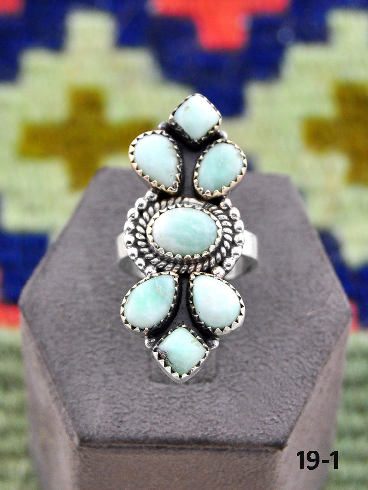 Southwest Made Paloma Turquoise & Sterling Silver Adjustable Ring