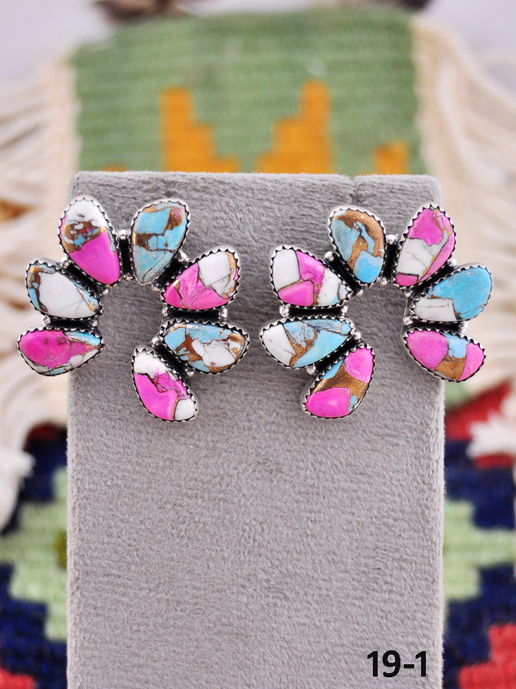 Southwest Made Cotton Candy & Sterling Silver Post Earrings