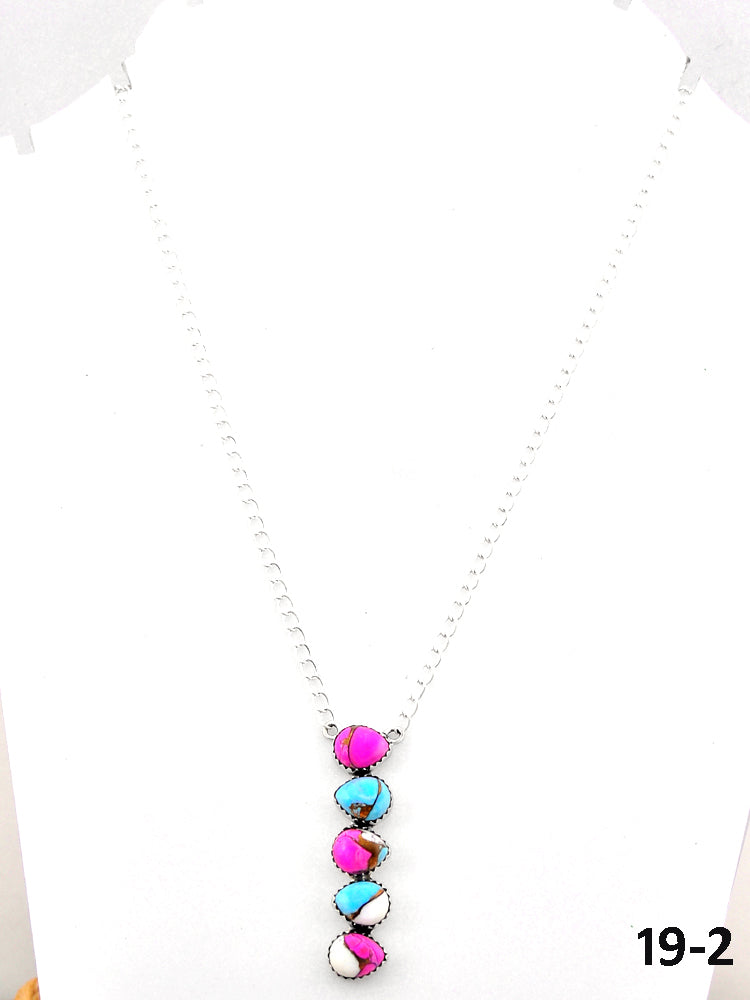 Southwest Made Cotton Candy Mohave & Sterling Silver Necklace
