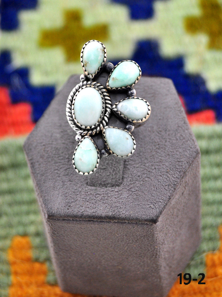 Southwest Made Paloma Turquoise & Sterling Silver Adjustable Ring