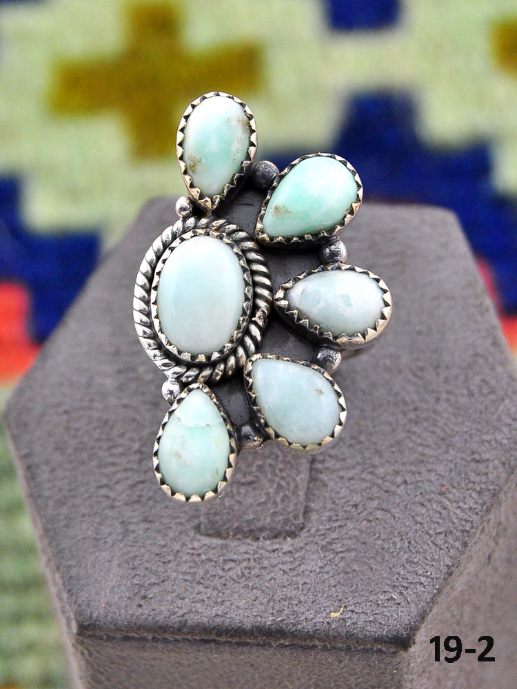 Southwest Made Paloma Turquoise & Sterling Silver Adjustable Ring