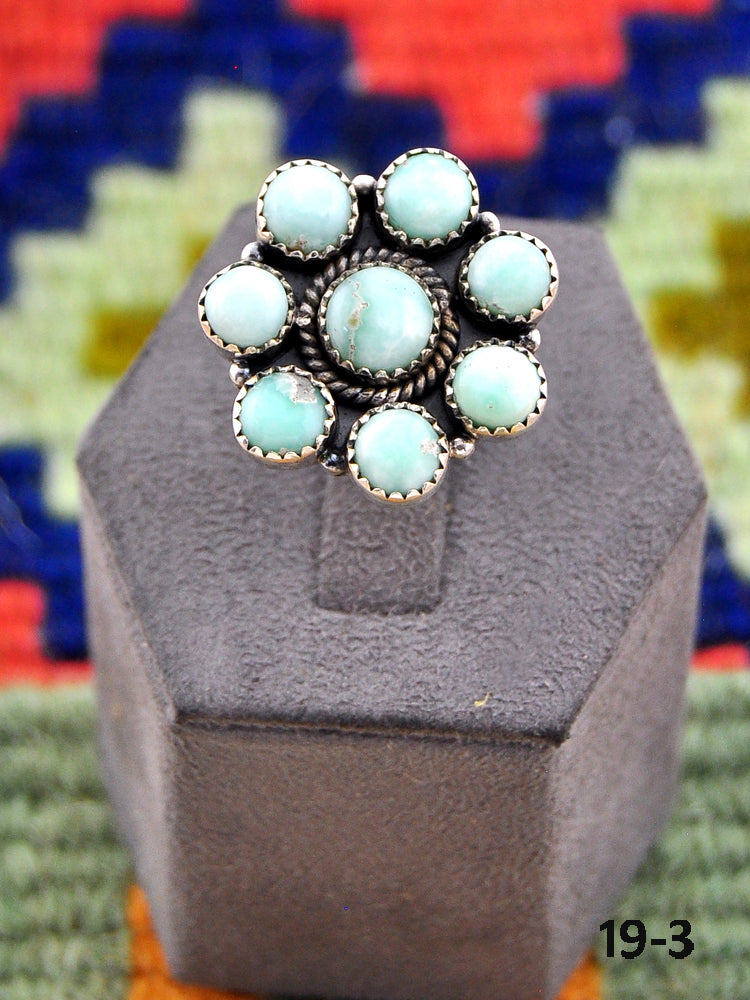 Southwest Made Paloma Turquoise & Sterling Silver Adjustable Ring