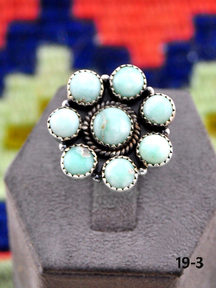 Southwest Made Paloma Turquoise & Sterling Silver Adjustable Ring