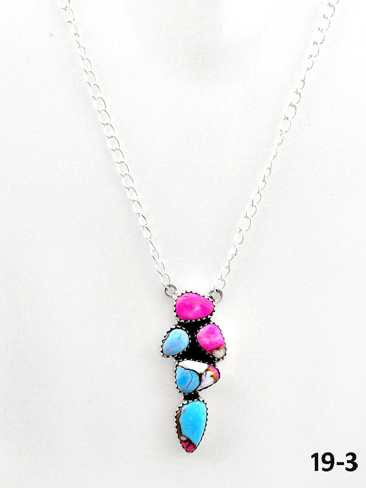 Southwest Made Cotton Candy Mohave & Sterling Silver Necklace
