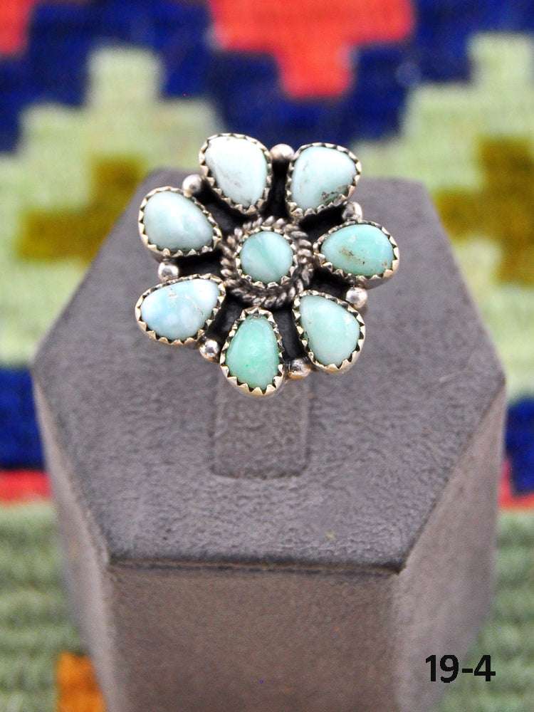 Southwest Made Paloma Turquoise & Sterling Silver Adjustable Ring