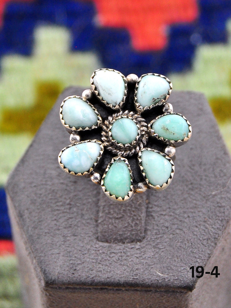 Southwest Made Paloma Turquoise & Sterling Silver Adjustable Ring