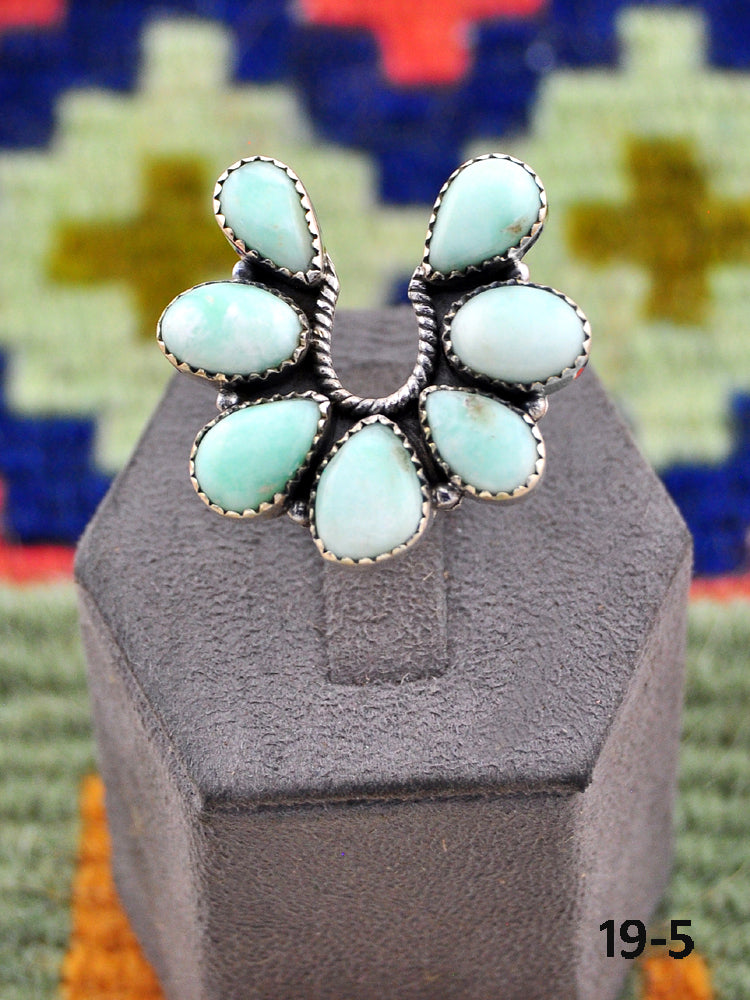 Southwest Made Paloma Turquoise & Sterling Silver Adjustable Ring