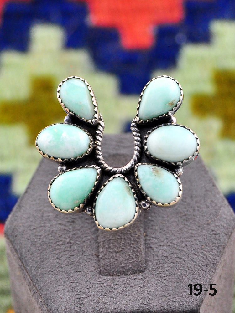 Southwest Made Paloma Turquoise & Sterling Silver Adjustable Ring