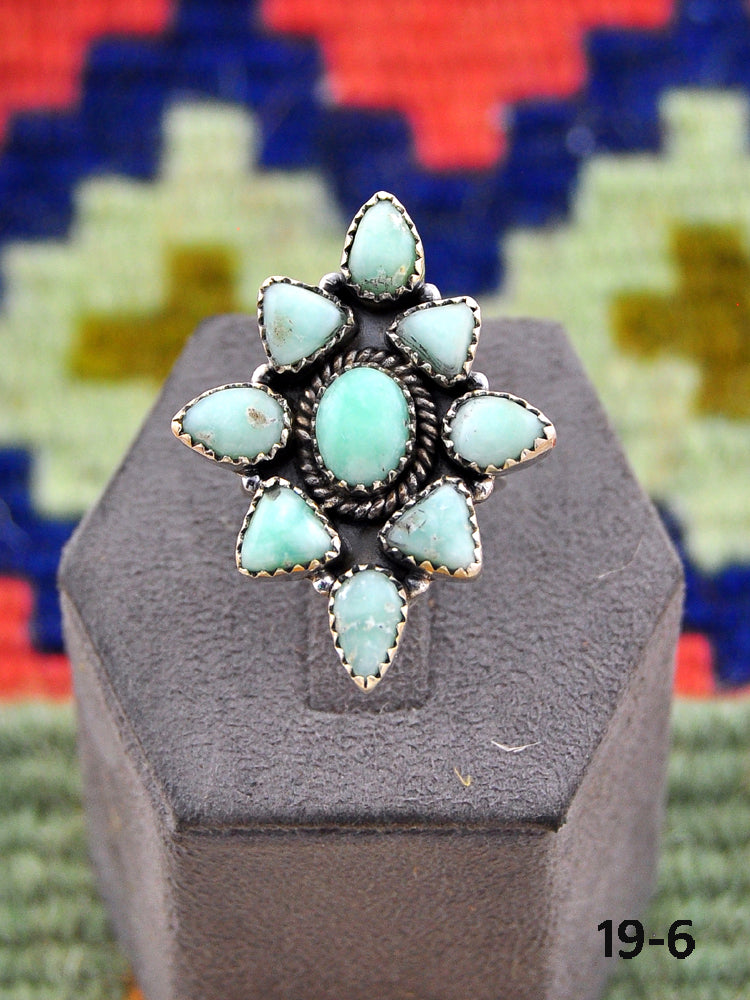 Southwest Made Paloma Turquoise & Sterling Silver Adjustable Ring