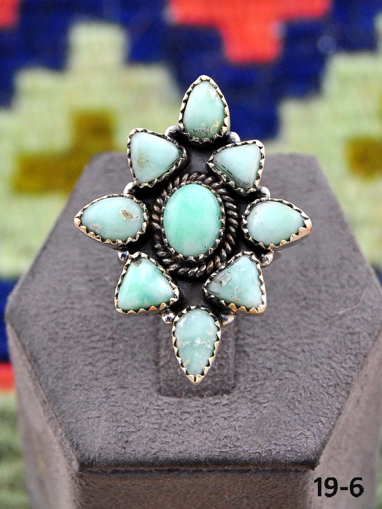 Southwest Made Paloma Turquoise & Sterling Silver Adjustable Ring