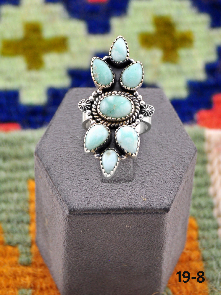 Southwest Made Paloma Turquoise & Sterling Silver Adjustable Ring