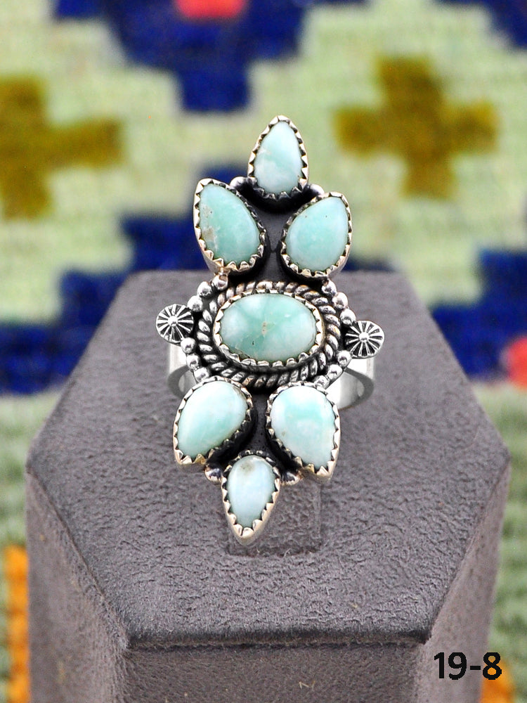 Southwest Made Paloma Turquoise & Sterling Silver Adjustable Ring