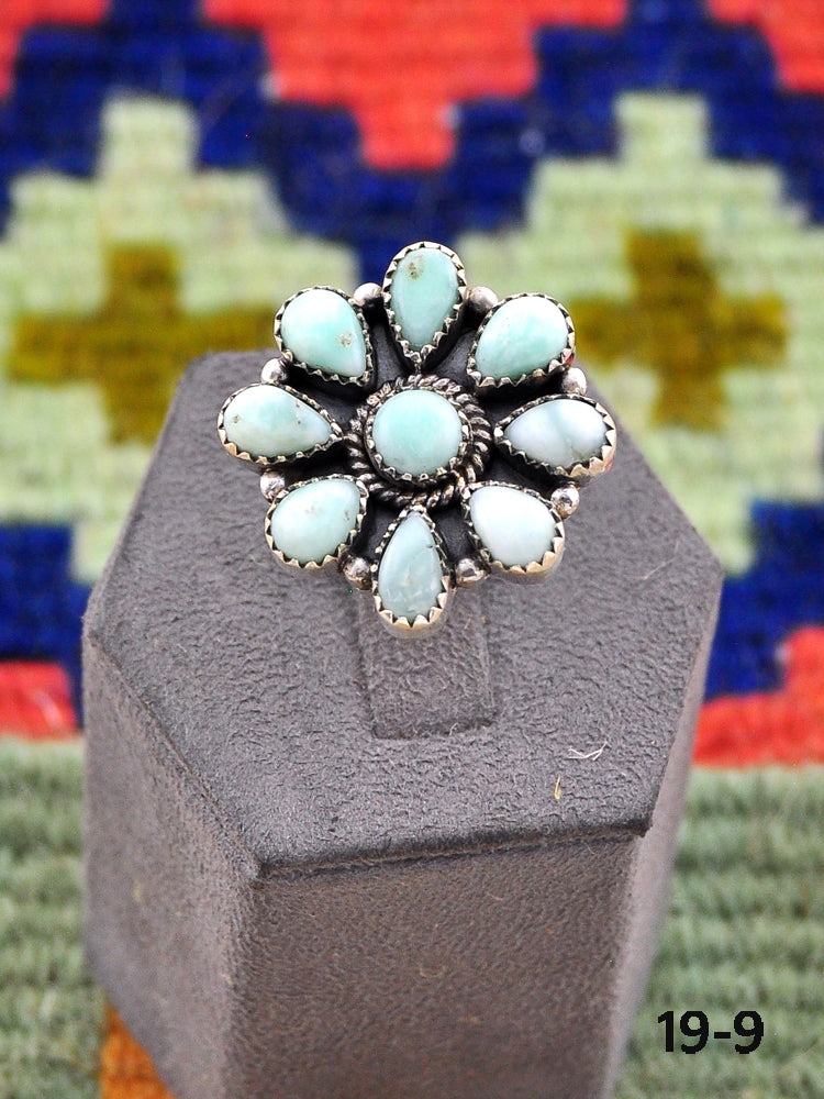 Southwest Made Paloma Turquoise & Sterling Silver Adjustable Ring