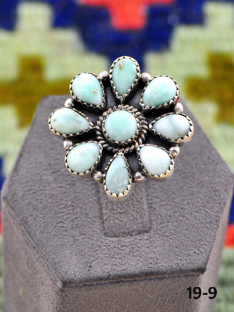 Southwest Made Paloma Turquoise & Sterling Silver Adjustable Ring