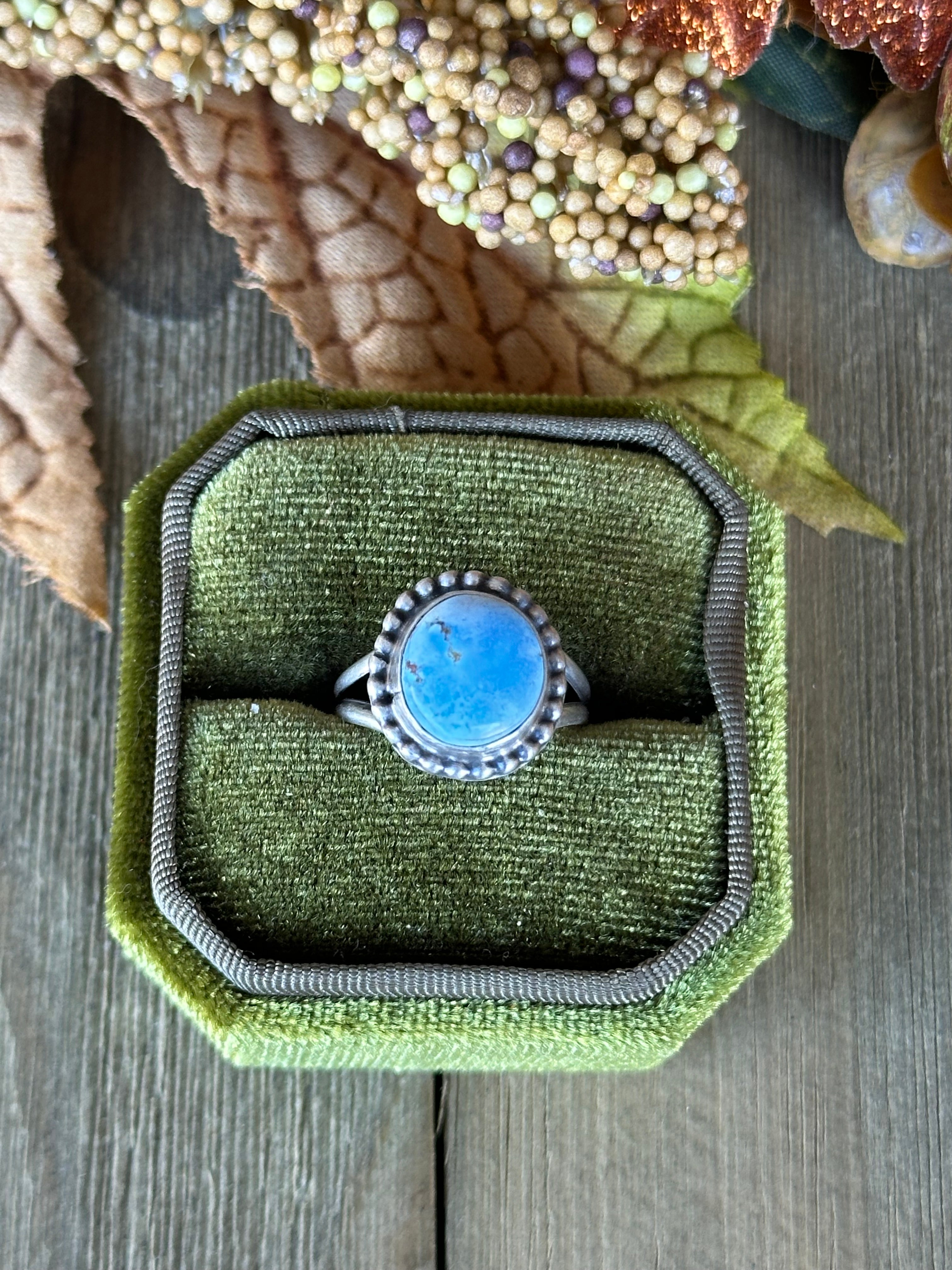 Navajo Made Golden Hills Turquoise & Sterling Silver Ring