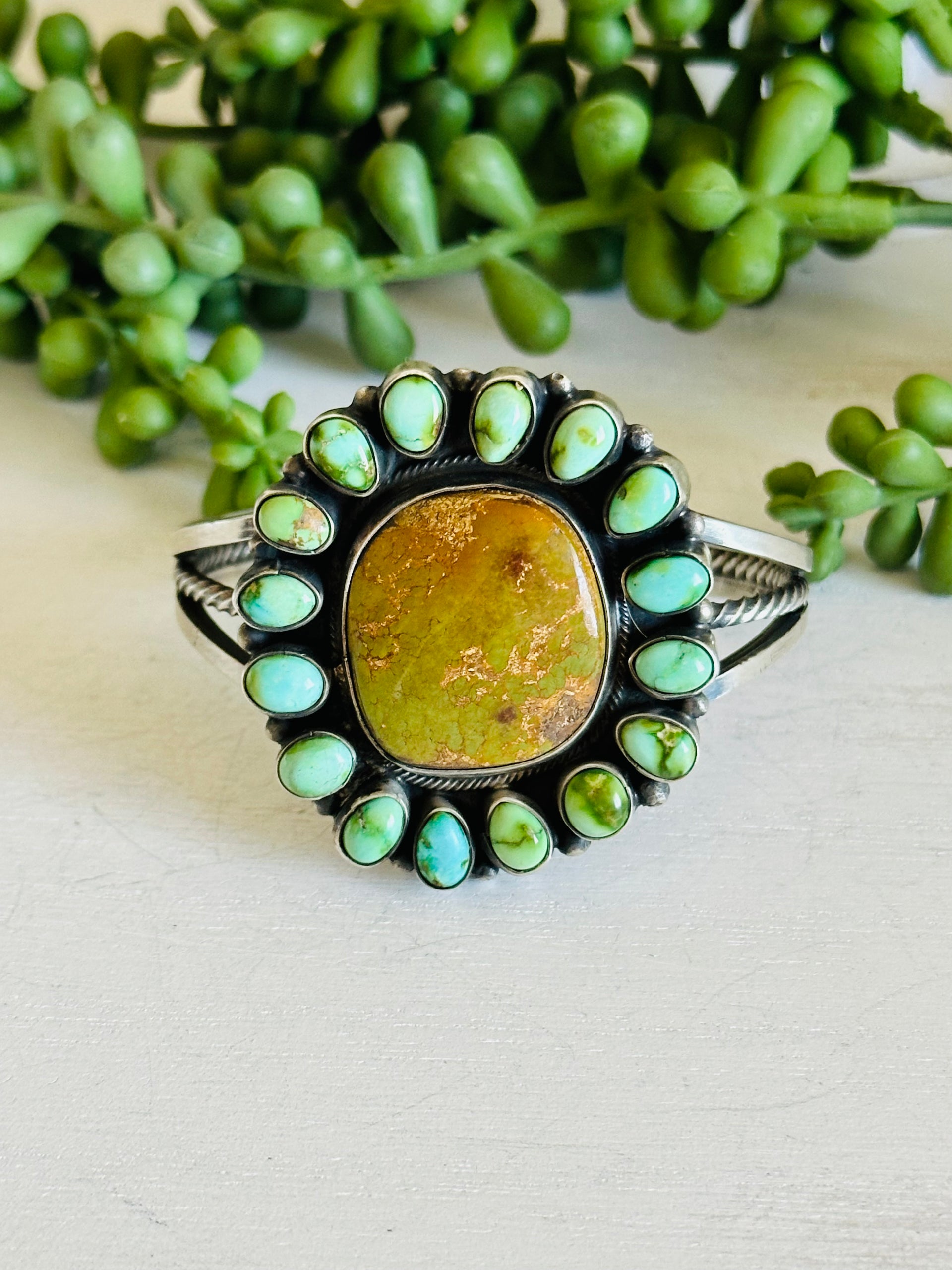 Shelia Becenti Multi Turquoise & Sterling Silver Cuff Bracelet