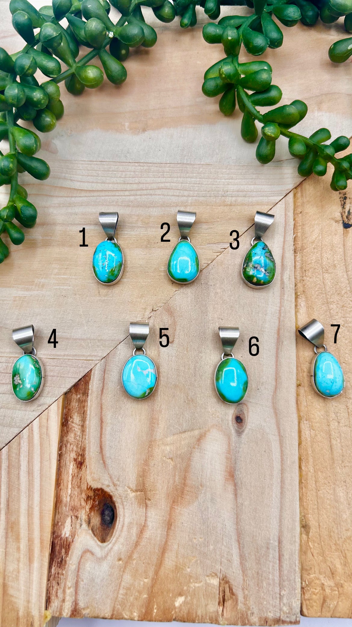 Navajo Made Natural Sonoran Mountain Turquoise & Sterling Silver Pendant