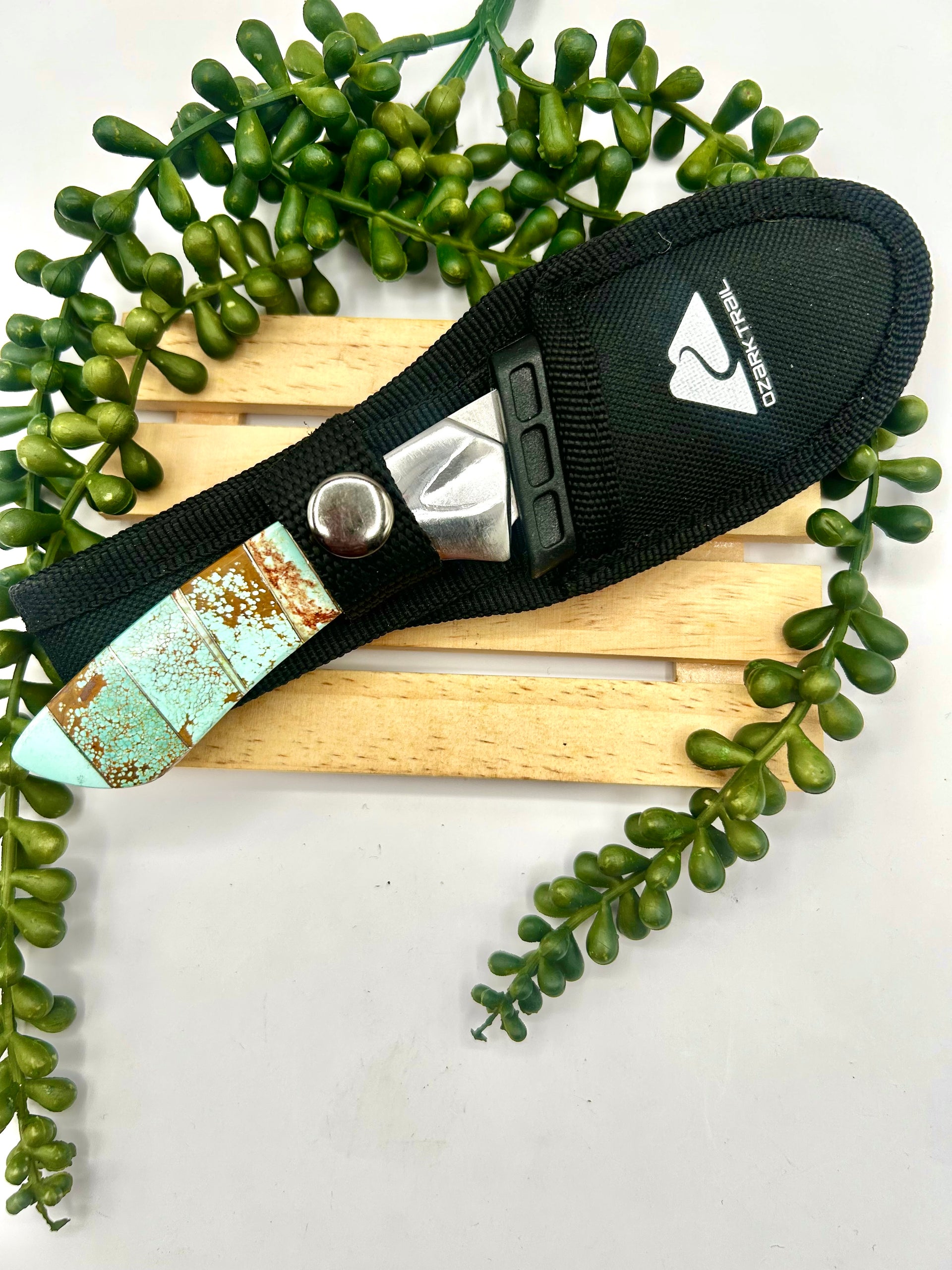 Navajo Made #8 Turquoise Inlay Stainless Steel Knife