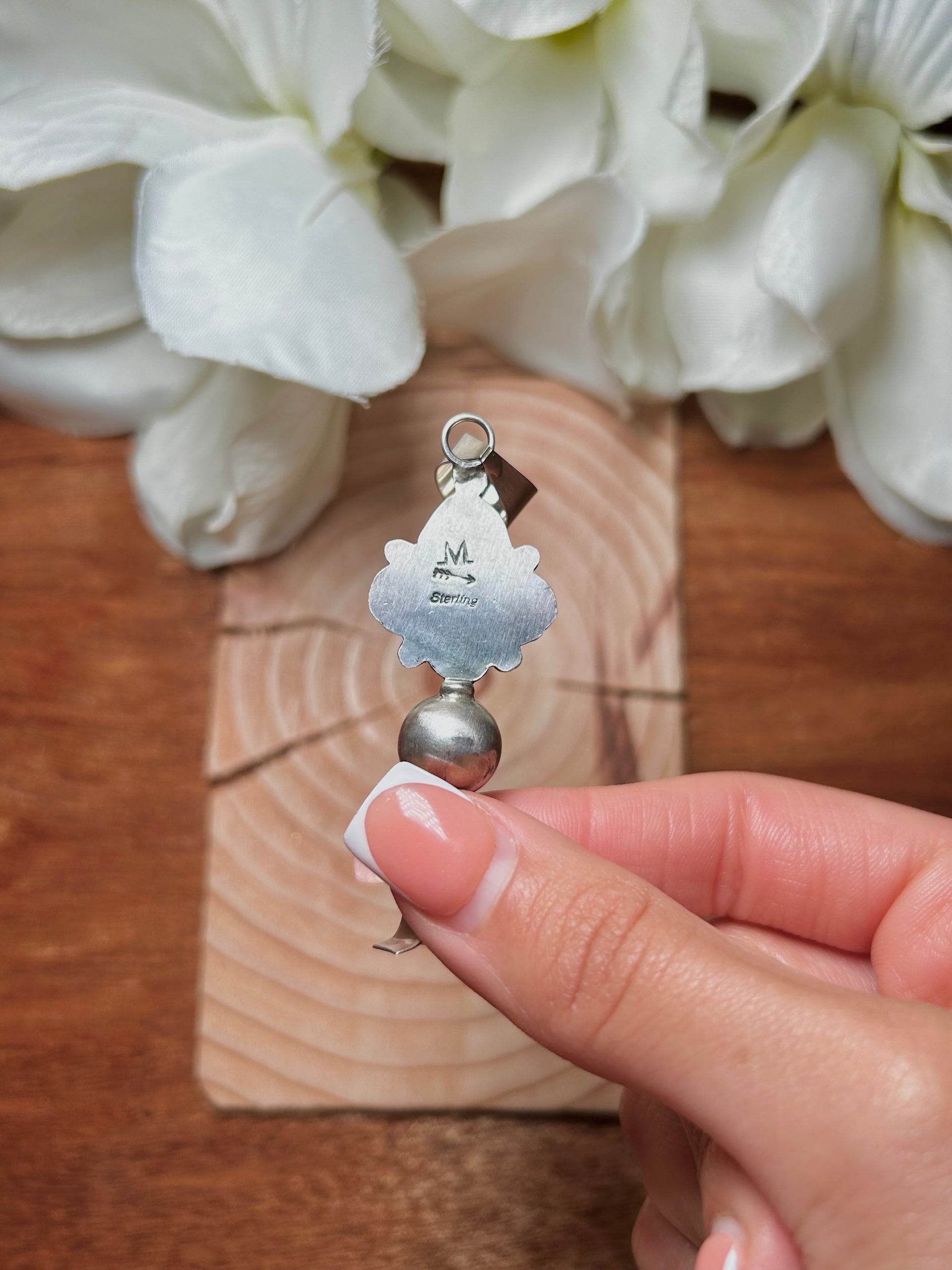 Juanita Long Sonoran Mountain Turquoise & Sterling Silver Pendant