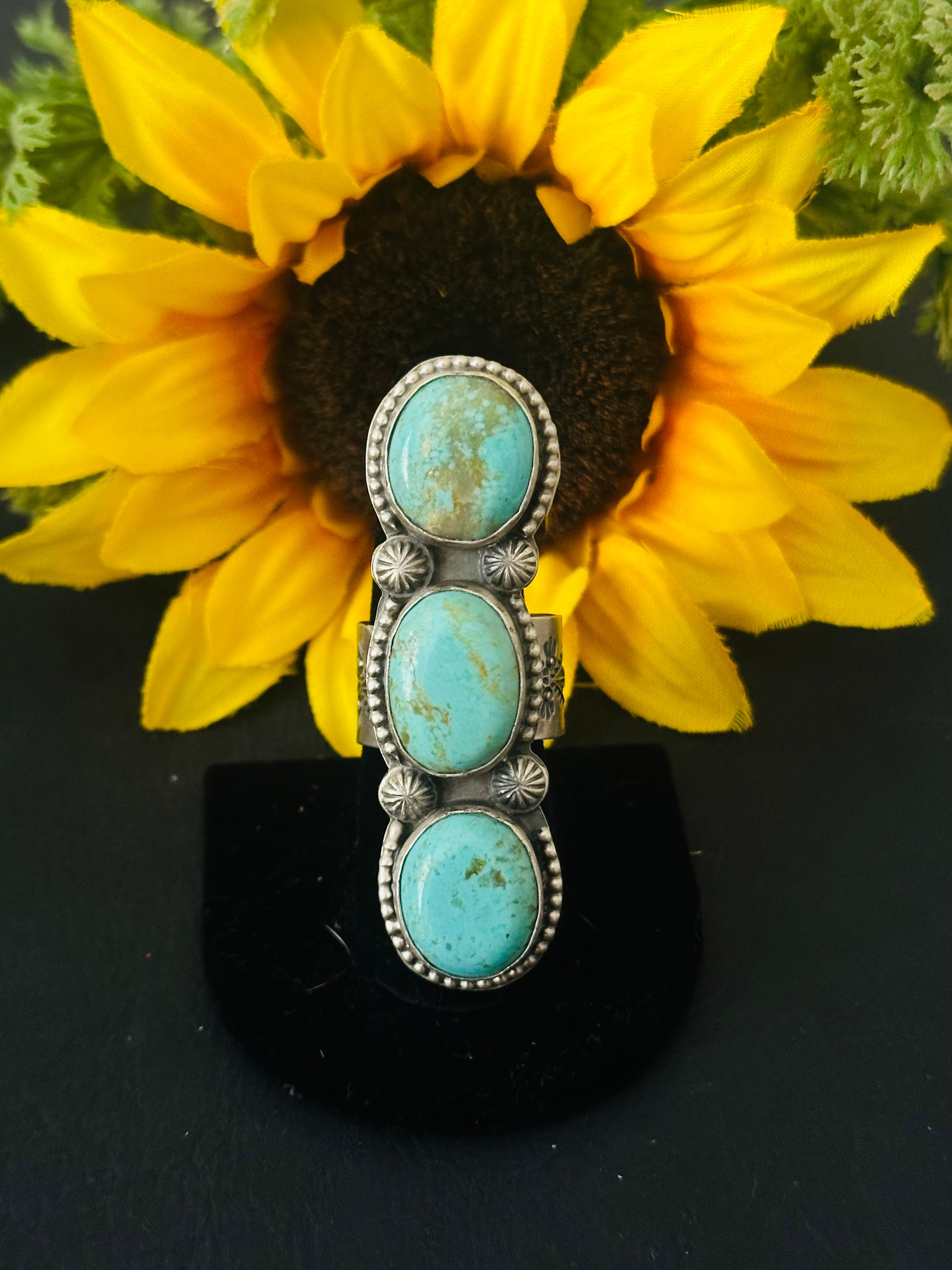 Boyd J Ashley Kingman Turquoise & Sterling Silver Adjustable Ring