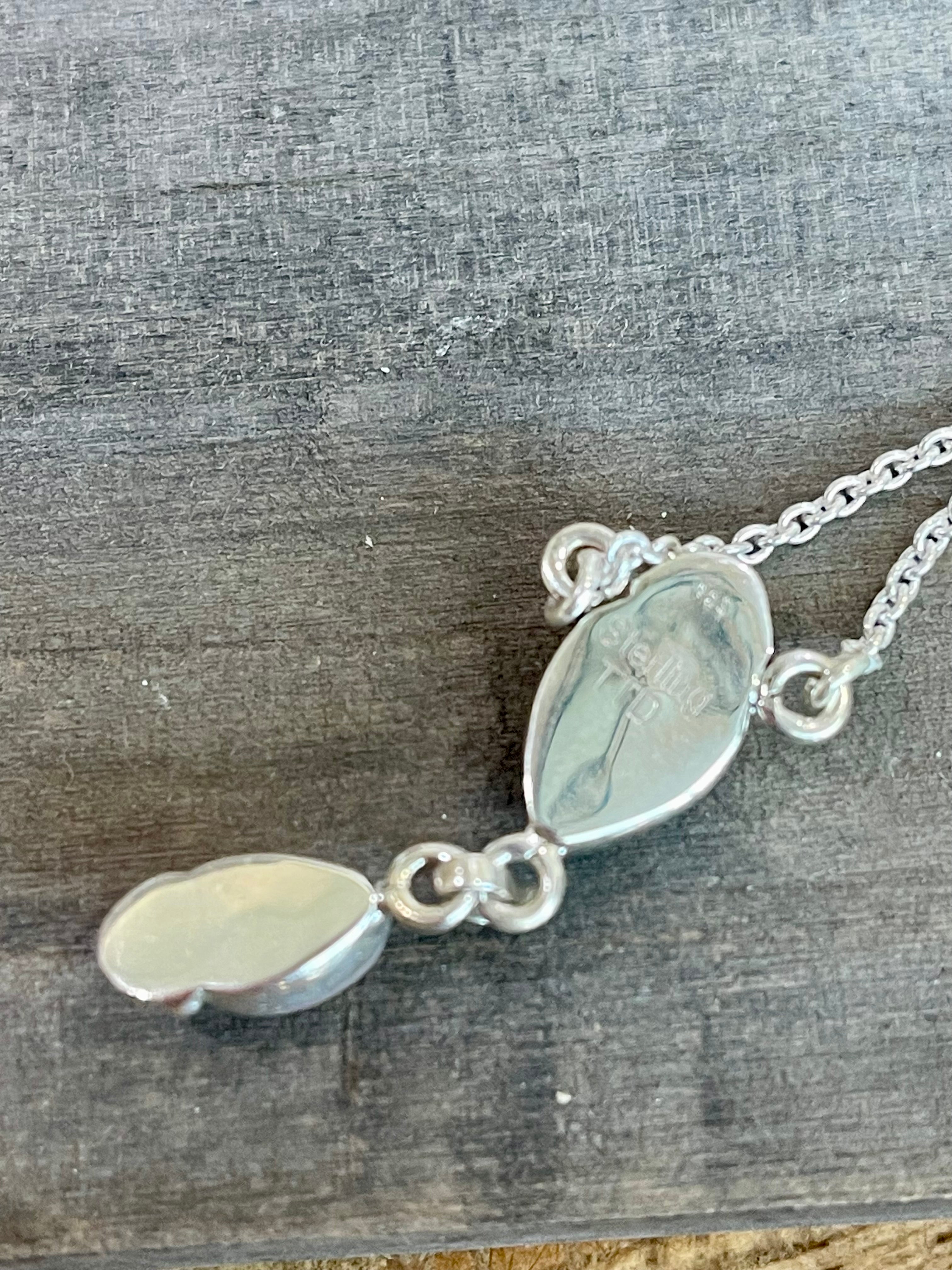 Southwest Handmade Chocolate Moonstone & Sterling Silver Chain Necklace