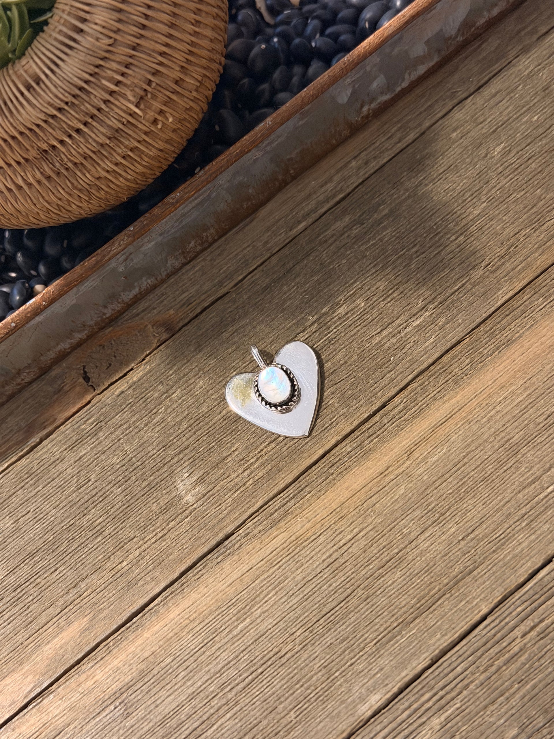 Joe Martinez Mother of Pearl & Sterling Silver Heart Pendant