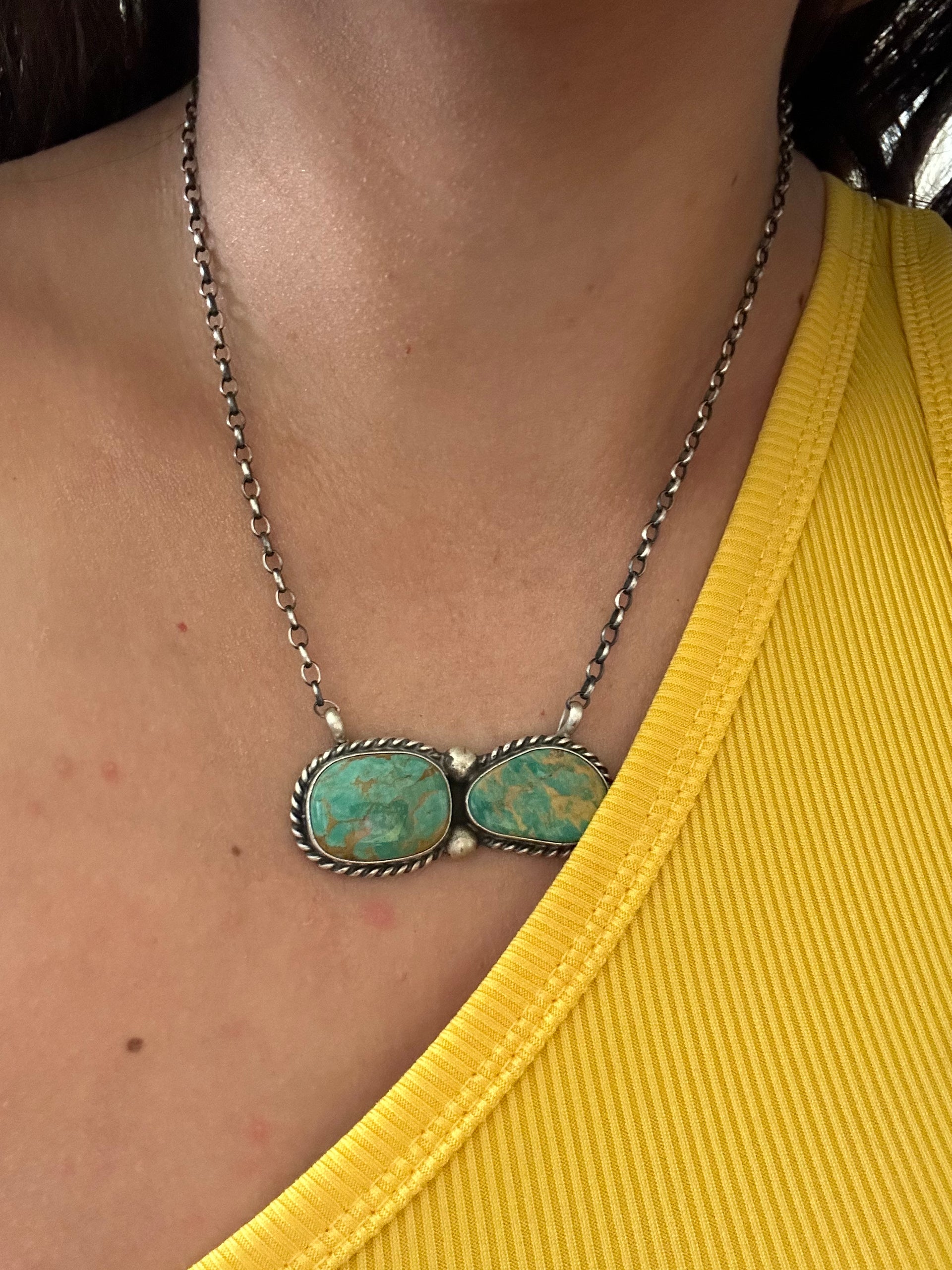 Augustine Largo Kingman Turquoise & Sterling Silver Necklace