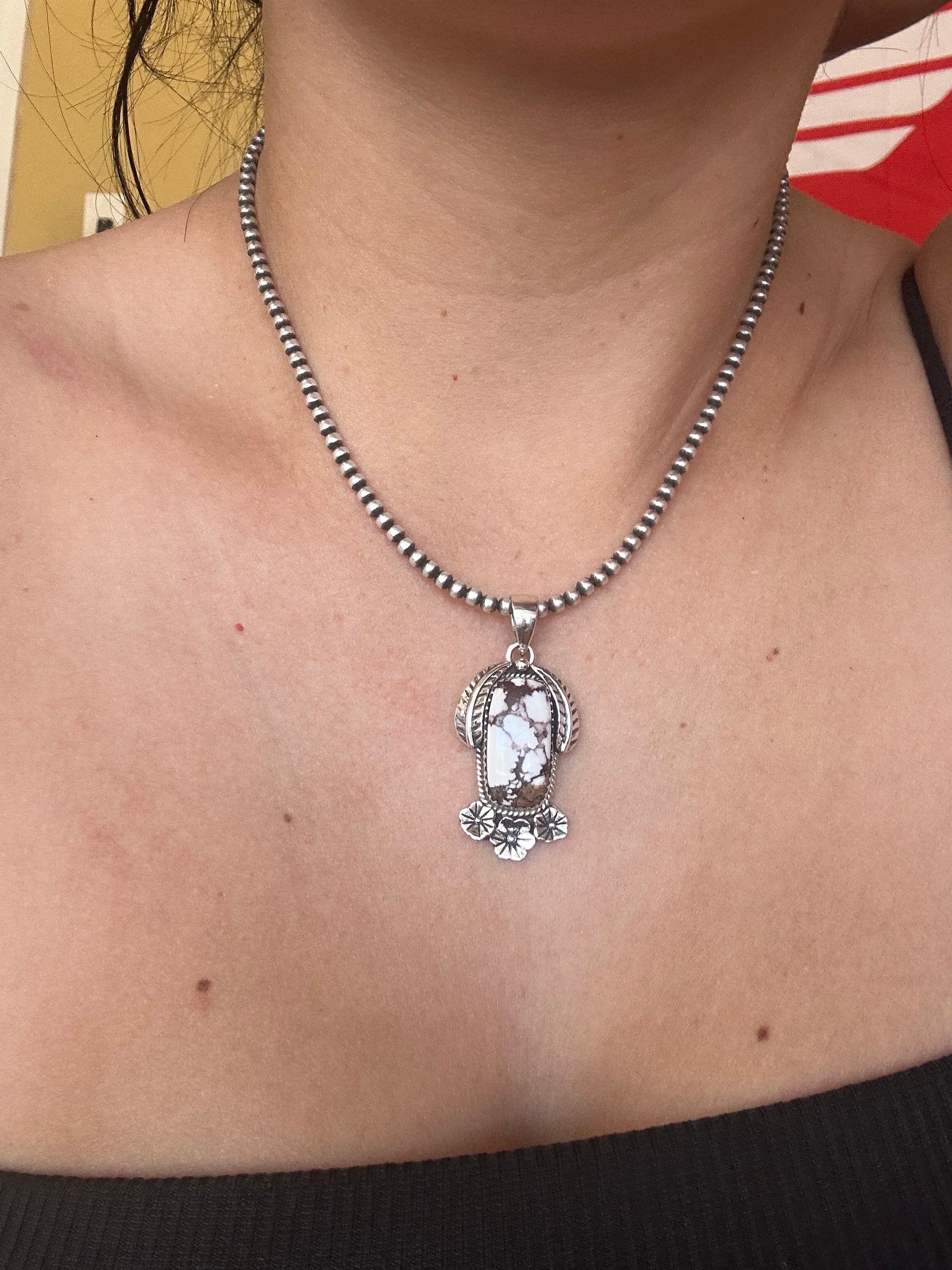 Southwest Handmade Wild Horse & Sterling Silver Pendant