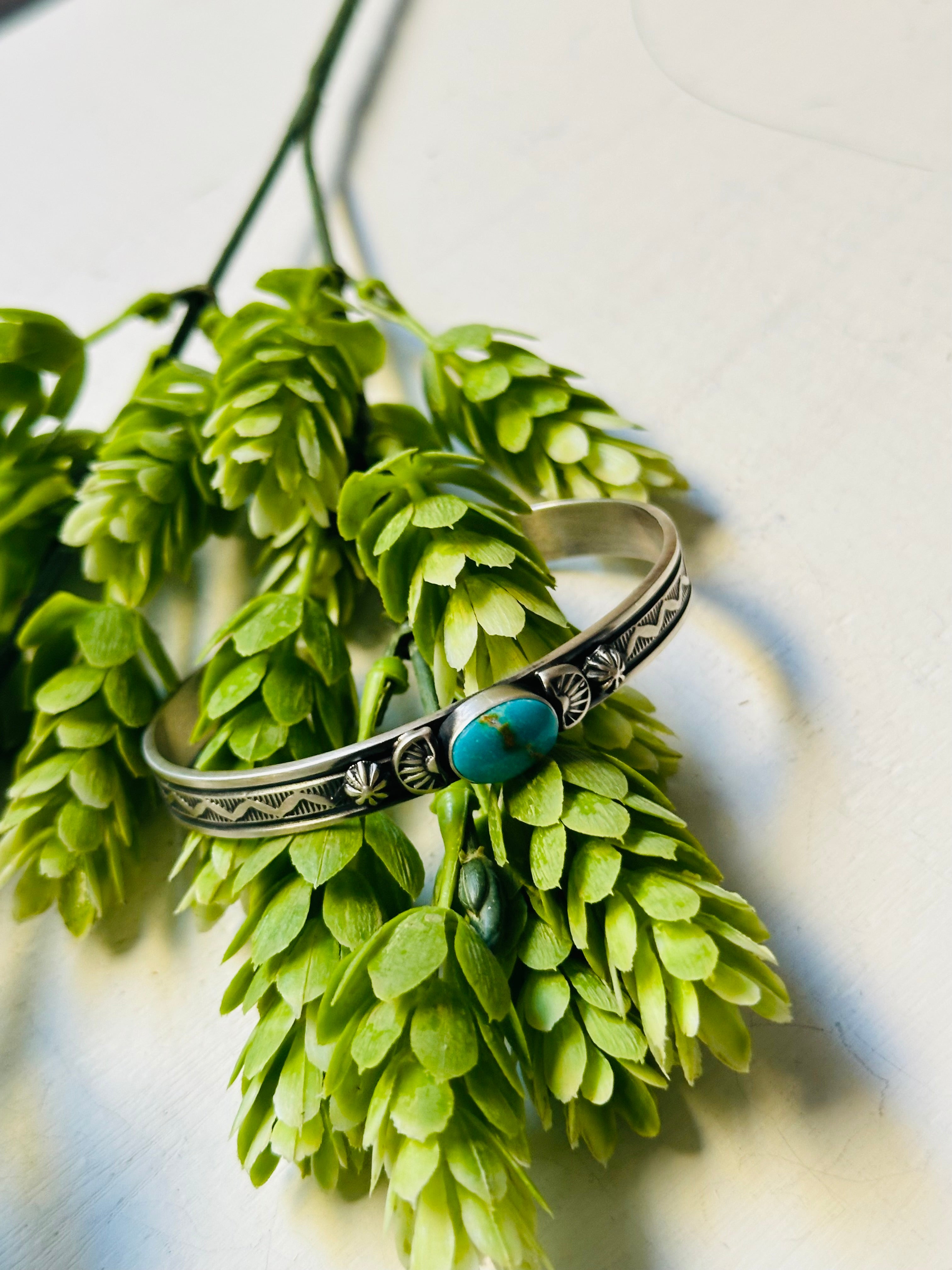 Francis Yazzie Sonoran Mountain Turquoise and Sterling Silver Cuff Bracelet