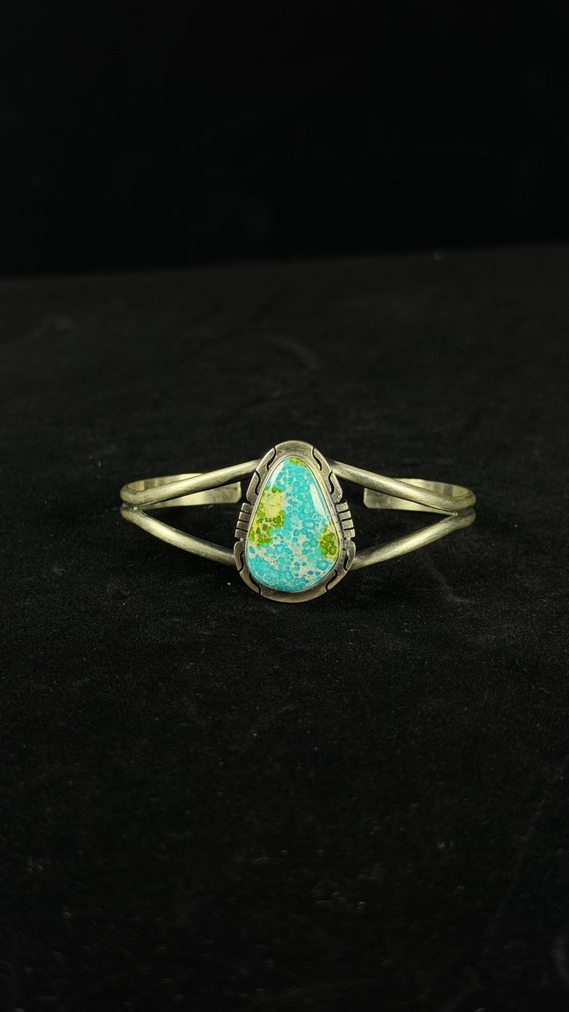 Dave Skeets Sonoran Mountain  Turquoise & Sterling Silver Cuff Bracelet